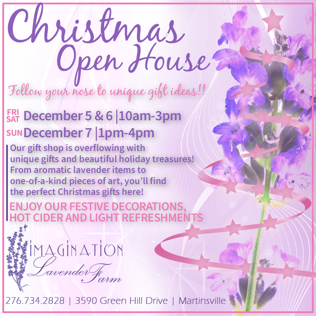 UPCOMING CHRISTMAS OPEN HOUSE - FRIDAY,  SATURDAY & SUNDAY 12/5 - 12/7