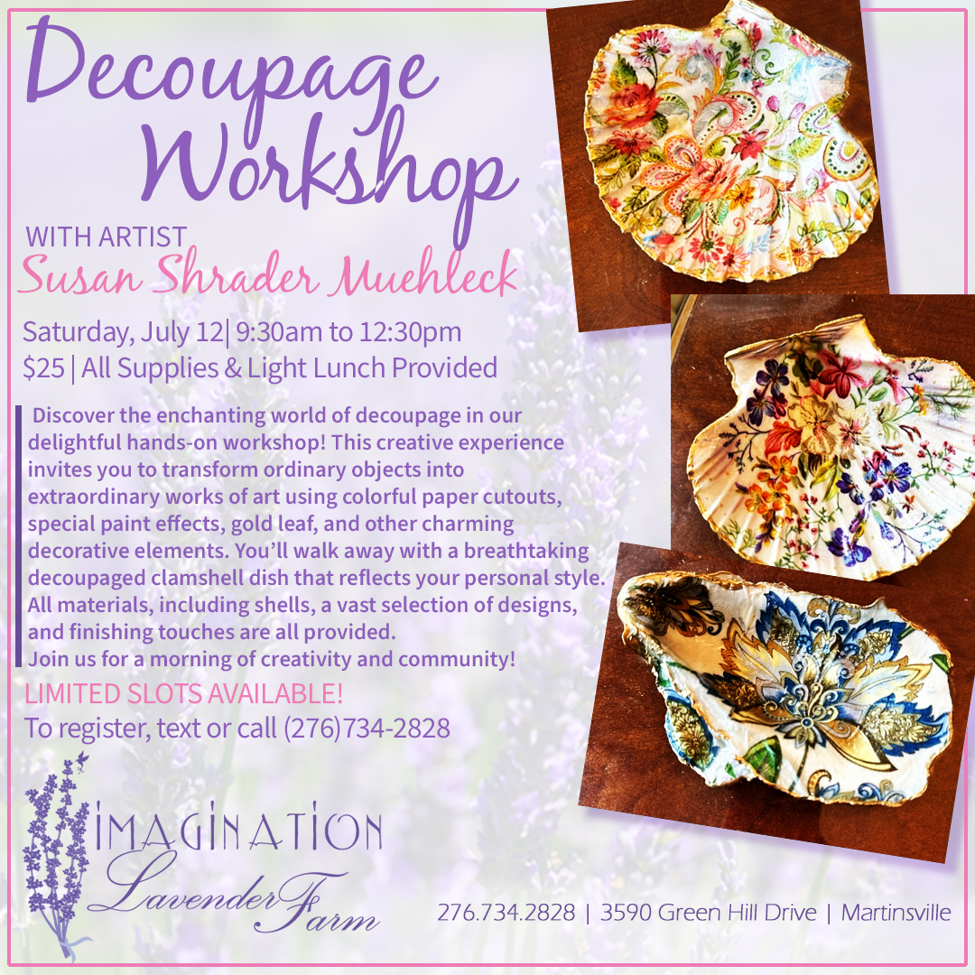 SHELL DECOUPAGE led by Susan Schrader Muehleck